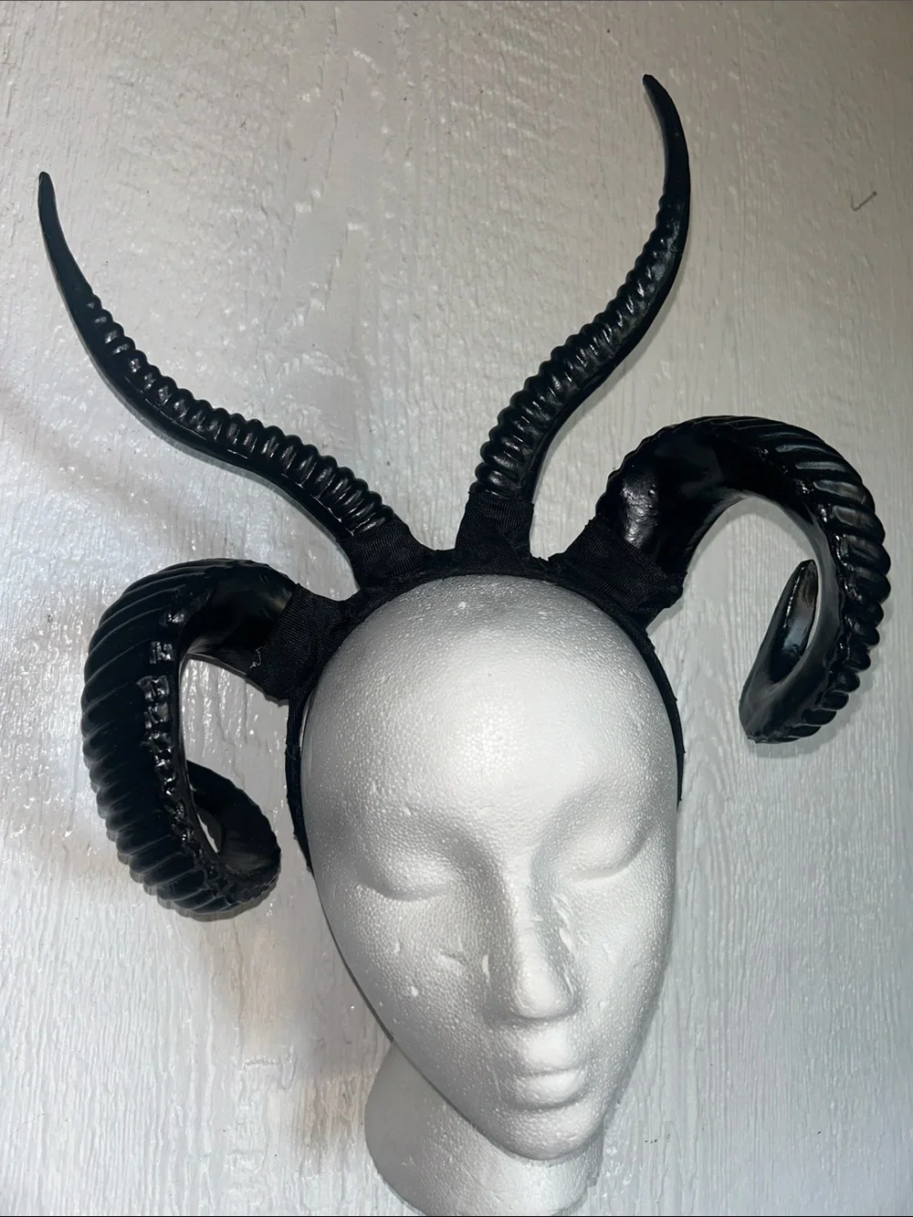 Black Horned Costume Headband - Dramatic Gothic Hair Accessory